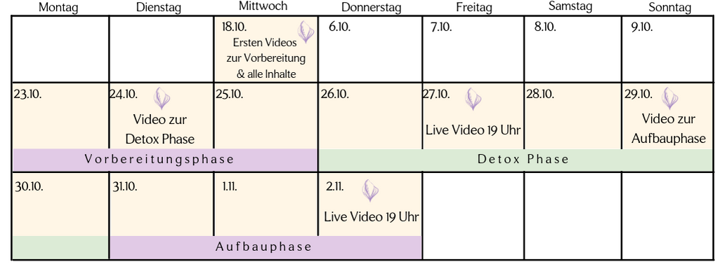 Ayurveda Detox Wochenplan